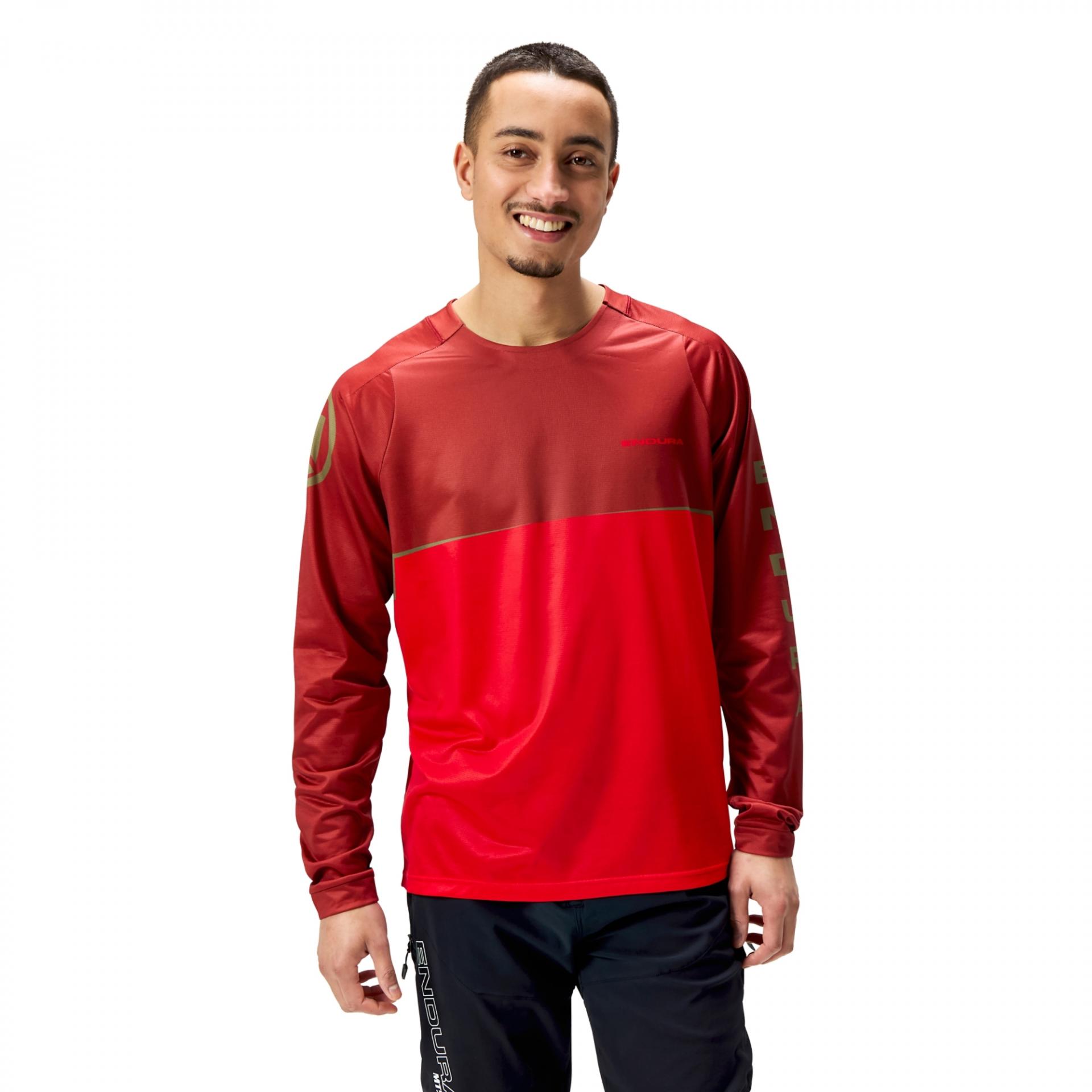 Endura Core Printed L/S Tee Red
